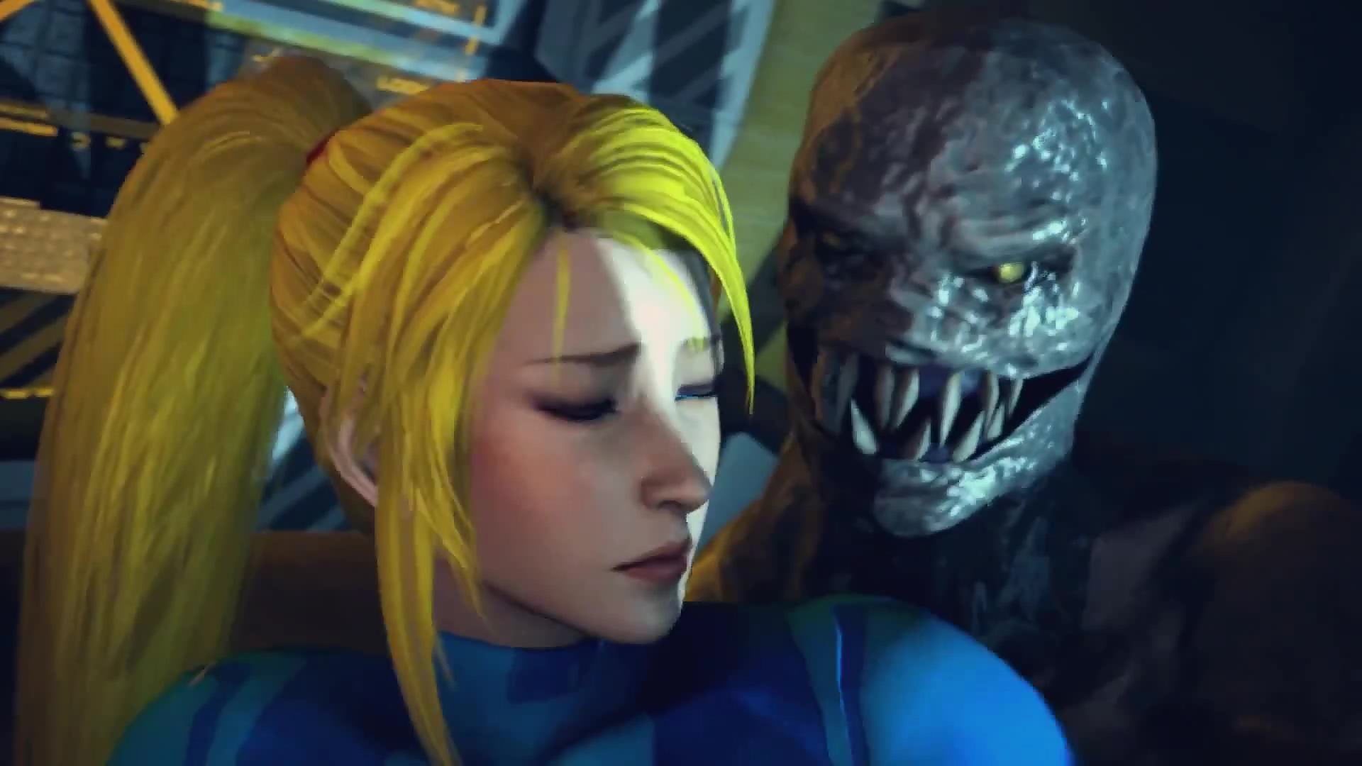 Training Day: Zero Suit - Samus Aran gets her asshole destroyed by a huge monster dick