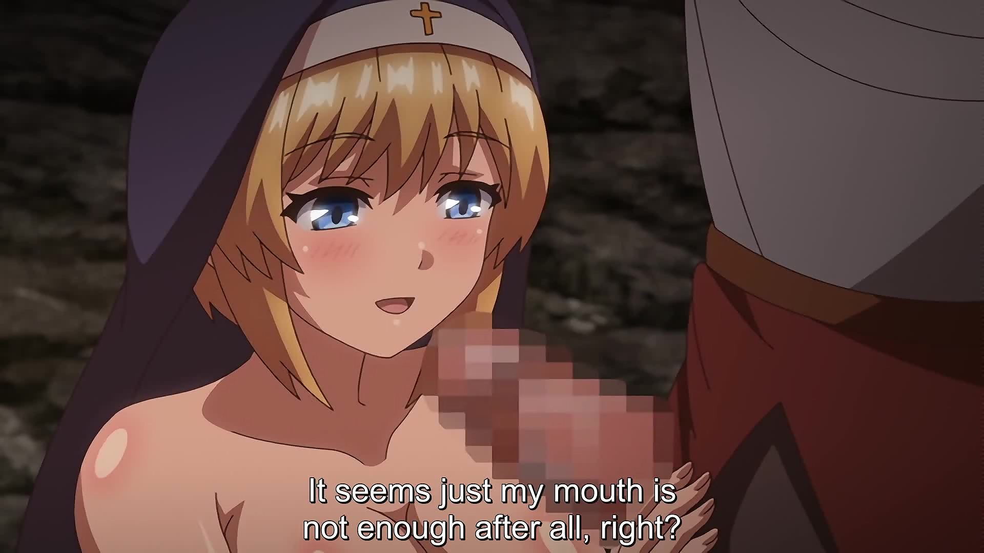 Stigma Aria 1 - Busty Hentai Nun Drains Balls Of All Their Semen To Cure Incubus Disease